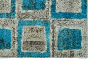 Apex Patchwork Carpet Turquoise 22212 120 x 180 cm