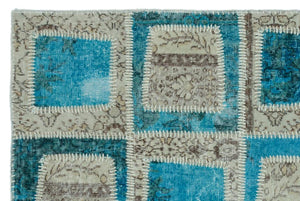 Apex Patchwork Carpet Turquoise 22212 120 x 180 cm