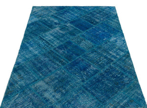 Apex Patchwork Carpet Turquoise 22225 120 x 180 cm