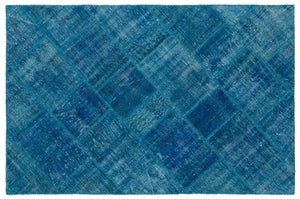 Apex Patchwork Carpet Turquoise 22225 120 x 180 cm