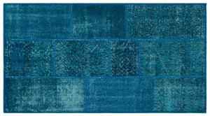 Apex Patchwork Carpet Turquoise 24746 80 x 150 cm
