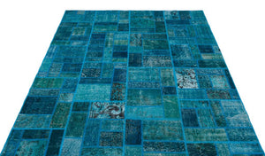 Apex Patchwork Carpet Turquoise 24859 160 x 230 cm