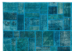 Apex Patchwork Carpet Turquoise 24859 160 x 230 cm