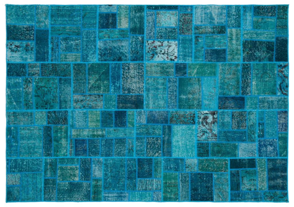 Apex Patchwork Carpet Turquoise 24859 160 x 230 cm
