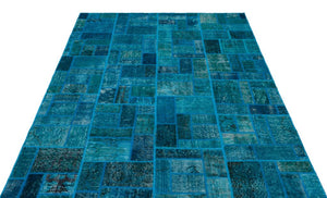 Apex Patchwork Carpet Turquoise 24871 160 x 230 cm