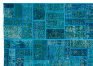 Apex Patchwork Carpet Turquoise 24871 160 x 230 cm