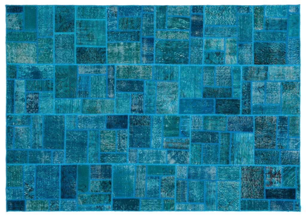 Apex Patchwork Carpet Turquoise 24871 160 x 230 cm