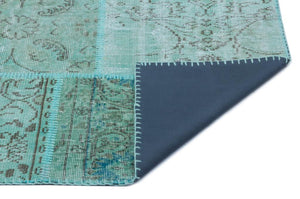 Apex Patchwork Carpet Turquoise 24989 160 x 230 cm