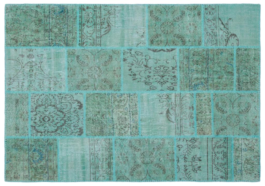 Apex Patchwork Carpet Turquoise 24989 160 x 230 cm