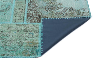Apex Patchwork Carpet Turquoise 24991 160 x 230 cm