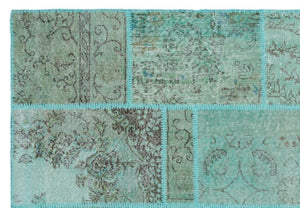 Apex Patchwork Carpet Turquoise 24991 160 x 230 cm