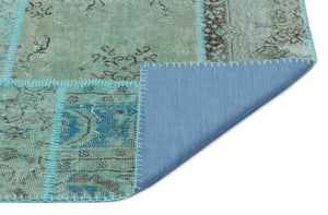Apex Patchwork Carpet Turquoise 25019 160 x 230 cm