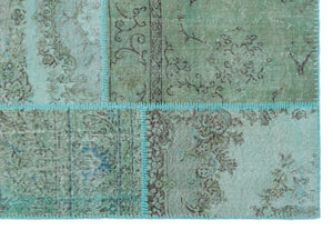 Apex Patchwork Carpet Turquoise 25019 160 x 230 cm