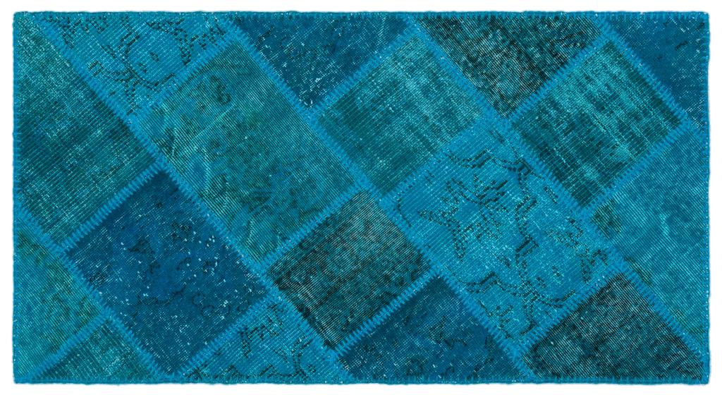Apex Patchwork Carpet Turquoise 25057 80 x 150 cm