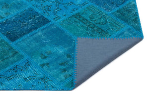 Apex Patchwork Carpet Turquoise 25064 80 x 150 cm