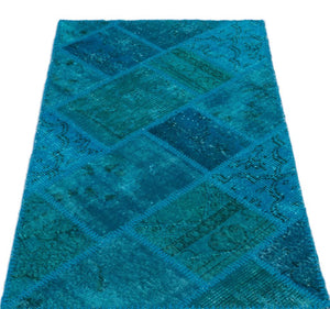 Apex Patchwork Carpet Turquoise 25064 80 x 150 cm