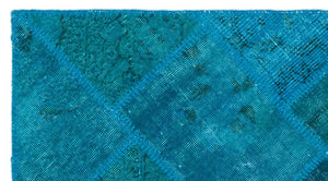 Apex Patchwork Carpet Turquoise 25064 80 x 150 cm