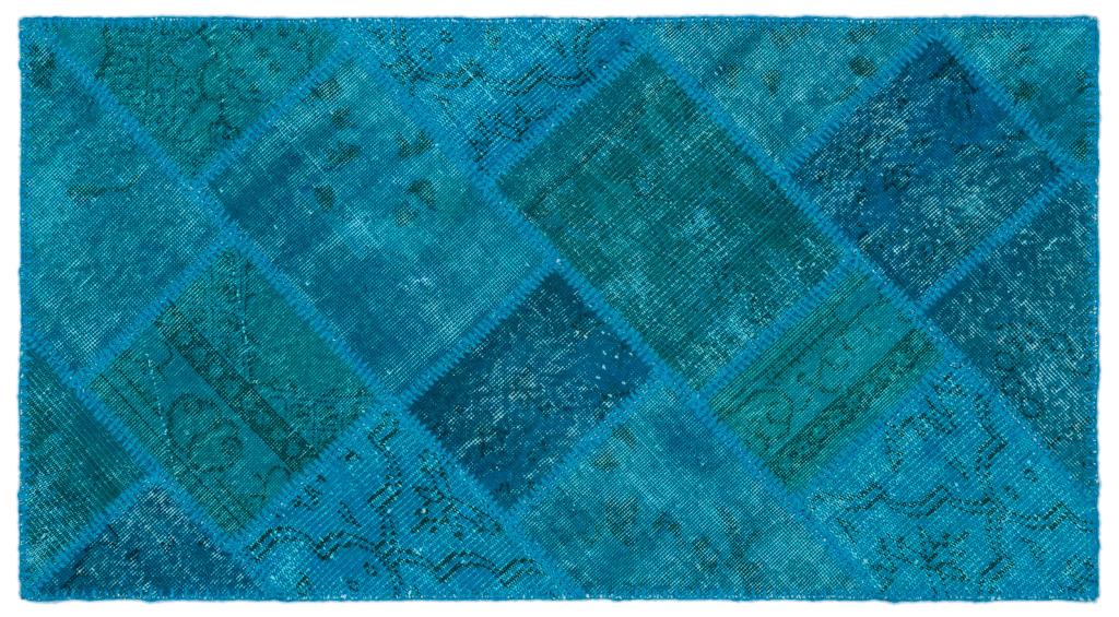 Apex Patchwork Carpet Turquoise 25064 80 x 150 cm