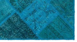 Apex Patchwork Carpet Turquoise 25065 80 x 150 cm