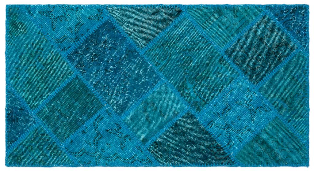Apex Patchwork Carpet Turquoise 25065 80 x 150 cm