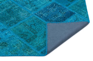 Apex Patchwork Carpet Turquoise 25072 80 x 150 cm