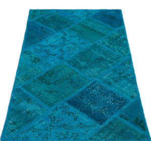 Apex Patchwork Carpet Turquoise 25072 80 x 150 cm
