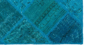 Apex Patchwork Carpet Turquoise 25072 80 x 150 cm