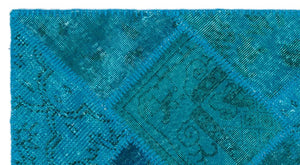 Apex Patchwork Carpet Turquoise 25072 80 x 150 cm