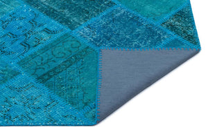 Apex Patchwork Carpet Turquoise 25073 80 x 150 cm