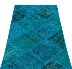 Apex Patchwork Carpet Turquoise 25073 80 x 150 cm