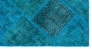 Apex Patchwork Carpet Turquoise 25073 80 x 150 cm