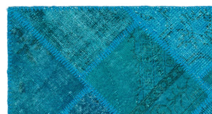 Apex Patchwork Carpet Turquoise 25073 80 x 150 cm
