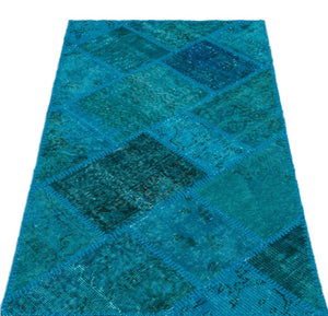 Apex Patchwork Carpet Turquoise 25075 80 x 150 cm