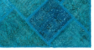 Apex Patchwork Carpet Turquoise 25075 80 x 150 cm