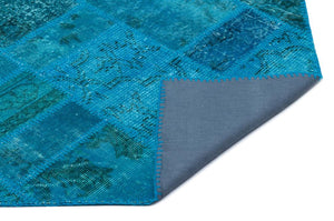 Apex Patchwork Carpet Turquoise 25076 80 x 150 cm