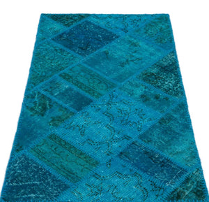 Apex Patchwork Carpet Turquoise 25076 80 x 150 cm