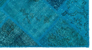 Apex Patchwork Carpet Turquoise 25076 80 x 150 cm