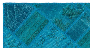 Apex Patchwork Carpet Turquoise 25076 80 x 150 cm