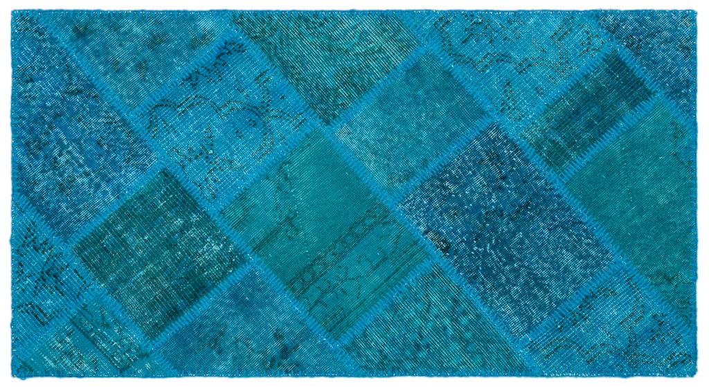 Apex Patchwork Carpet Turquoise 25078 80 x 150 cm