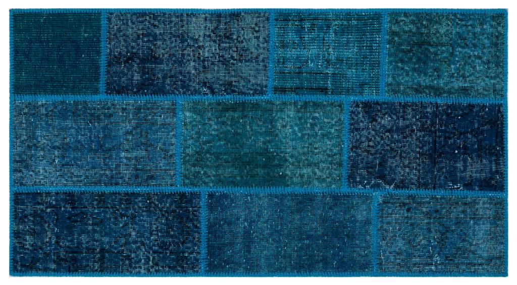 Apex Patchwork Carpet Turquoise 25967 80 x 150 cm