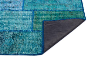 Apex Patchwork Carpet Turquoise 25968 80 x 150 cm