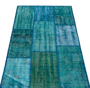 Apex Patchwork Carpet Turquoise 25968 80 x 150 cm