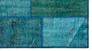 Apex Patchwork Carpet Turquoise 25968 80 x 150 cm