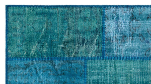 Apex Patchwork Carpet Turquoise 25968 80 x 150 cm