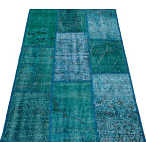 Apex Patchwork Carpet Turquoise 25977 80 x 150 cm