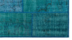 Apex Patchwork Carpet Turquoise 25977 80 x 150 cm