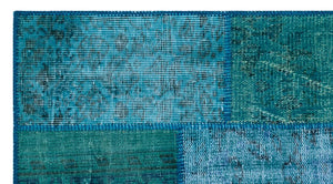 Apex Patchwork Carpet Turquoise 25977 80 x 150 cm