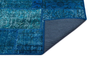 Apex Patchwork Carpet Turquoise 26060 80 x 150 cm