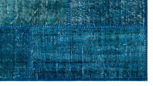 Apex Patchwork Carpet Turquoise 26060 80 x 150 cm