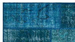 Apex Patchwork Carpet Turquoise 26060 80 x 150 cm